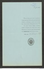 k.k. naturhistorisches Hofmuseum, Intendanzakten 1885-1896 (Hauer), Aktenzahl Z.71/1889, Seite 1